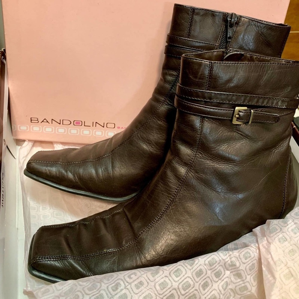 Bandolino Samantha mid-calf brown leather boots 9M